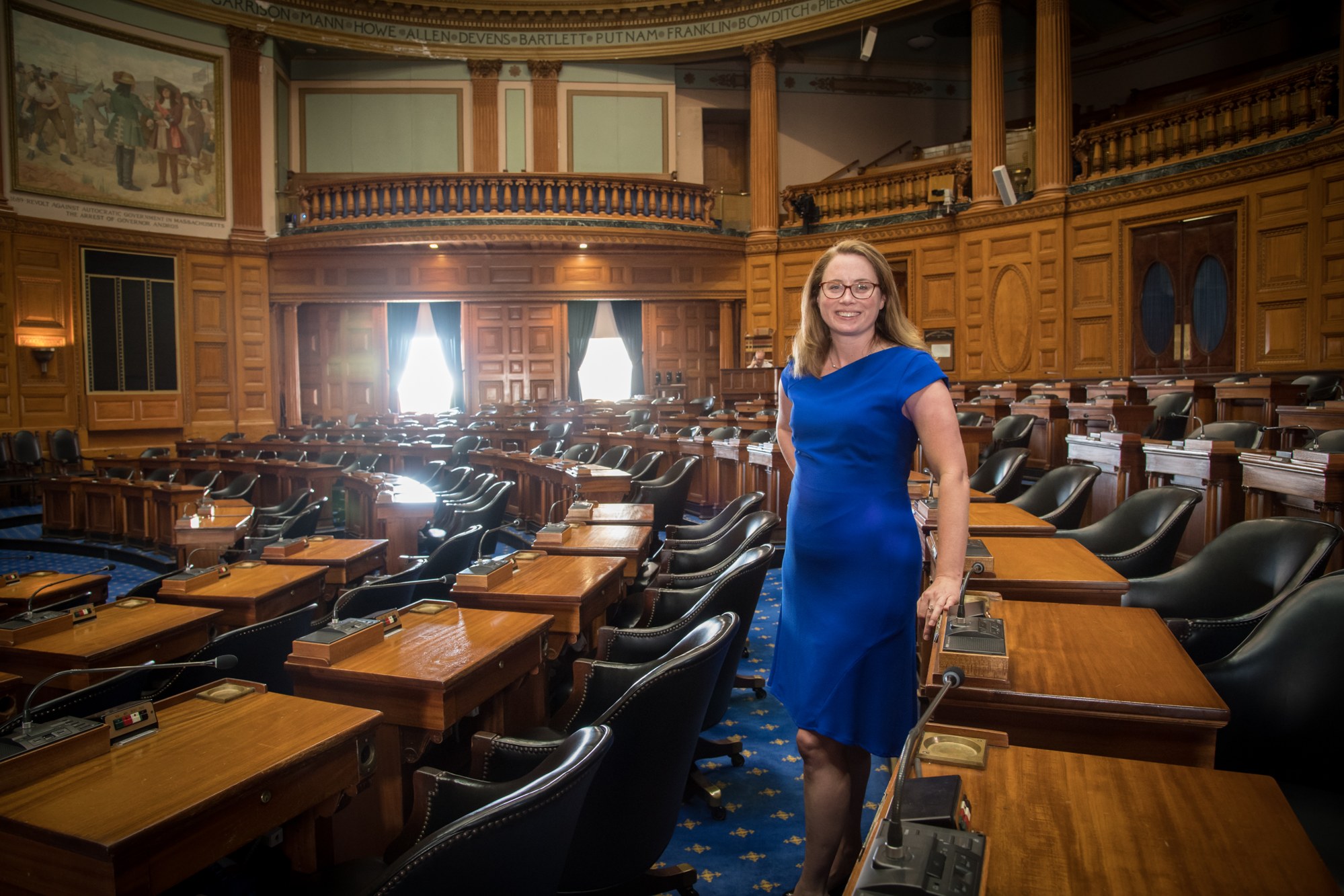 Christine Barber in the Massachusetts House chamber